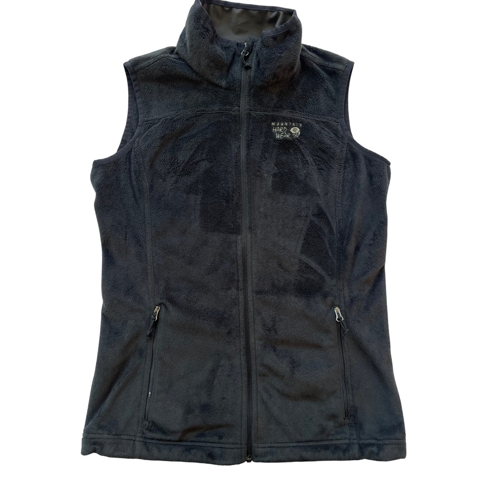 Mountain Hardwear Fleece PYXIS Vest Women's S/P Black Full Zip Pockets Outdoor